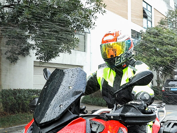 Yellow Polyester Motorcycle Rainwear