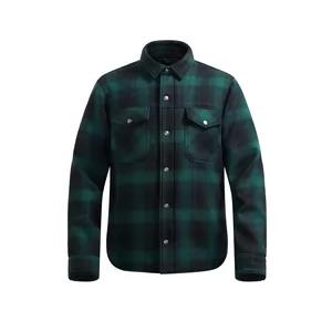 Plaid Bonded Fleece Motorcycle Shirt